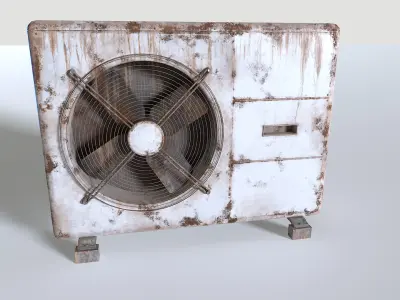 Rusty Rooftop AC hvac unit 3 Low-poly 3D model
