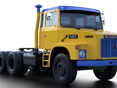 Scania LT141 6x4 38 Stock Classic Truck Low-poly 3D model