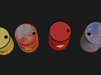 Barrel Collection  Low-poly 3D model