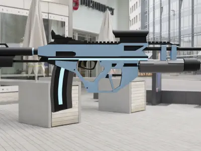 Sci-fi Assult rifle Low-poly 3D model