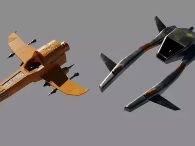Spaceship fighter jet 3D Model Pack