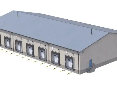 5 Industrial Buildings Collection 3D Model Pack buy
