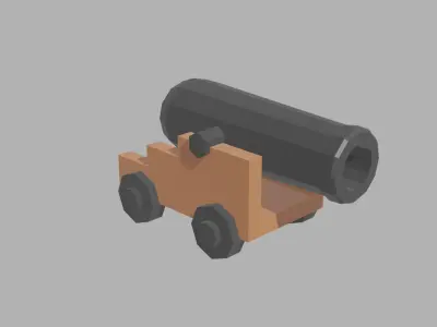 Pirate cannon for UE4 Free low-poly 3D model