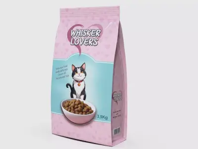 Dry cat food Whisker Lovers Low-poly 3D model