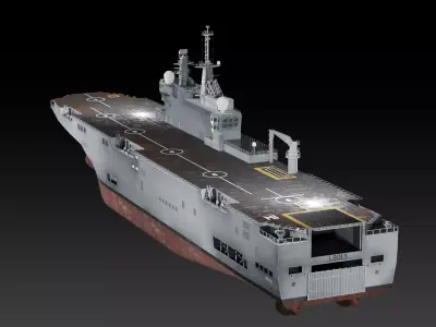 FS Mistral Amphibious Assault ship Low-poly 3D model