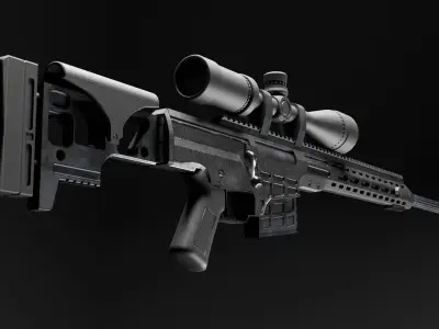 Barret MRAD Sniper Rifle Low-poly 3D model