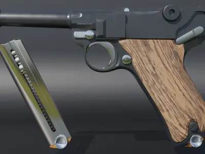 Luger P08 Low-poly 3D model