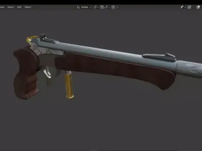 45-70 Jernberg superior pistol High-Calibre from The Hunter COTW Low-poly 3D model