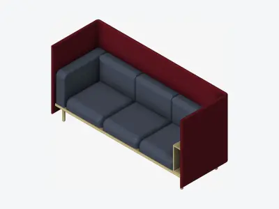 Sofa - Contemporary - Flame - Armrest Shelf - Right Low-poly 3D model