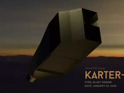 Sci Fi Low Poly Spaceship Engine  Futuristic Blast Engine 3D model