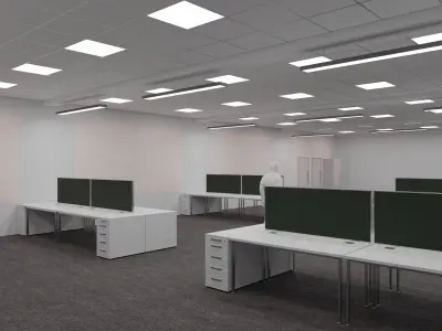 Office Space Interior 3 Low-poly 3D model
