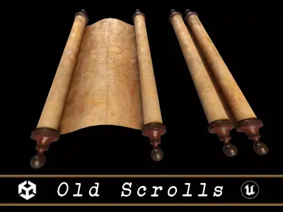 Old Medieval Scrolls Low-poly 3D model