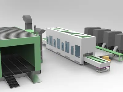 Paint spraying equipment set 3D model