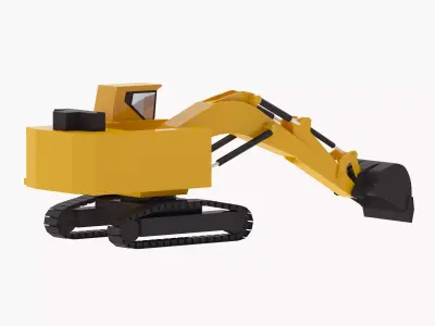 Excavator Construction PC4000 Simplified Low-poly 3D model