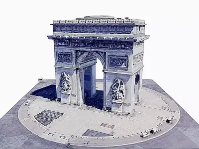 Arc de Triomphe - Triumphal Arch Low-poly 3D model