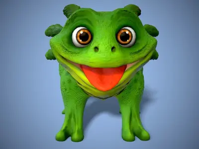 cartoon dino dog Low-poly 3D model