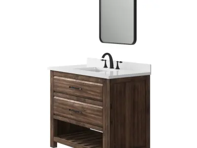 OVE Norris 42 Rustic Almond Latte Vanity 3D model