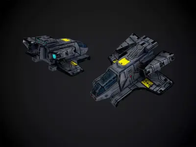 3D model of a spaceship Low-poly 3D model