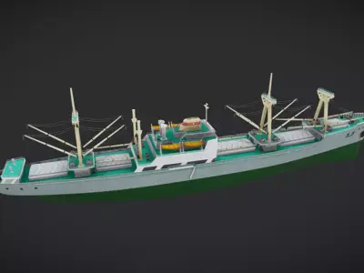 cargo ship B04 3D model