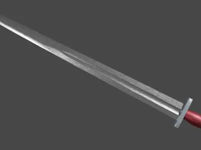 Excalibur sword with Xyphos handle Low-poly 3D model
