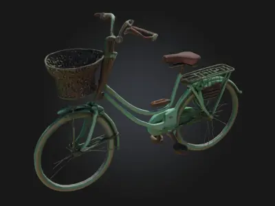  Vintage Bike  A Nostalgic Ride in Retro Colors 3D model