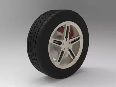 Car Wheel 3D model V2