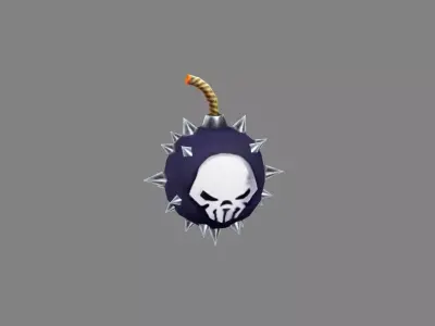 Rivet bomb with skull Low-poly 3D model