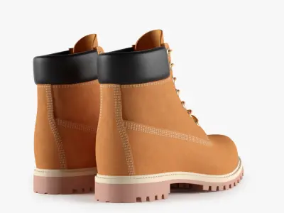 Leather 6-inch Boots Colors 3D model