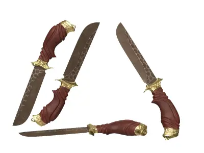  Hunter Varyag Knife Low-poly 3D model