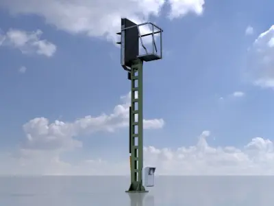 KS Railway Signal Post 4500mm Version-10 Low-poly 3D model