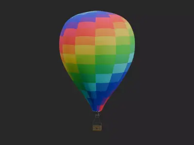 Hot Air Balloon Low-poly 3D model purchase