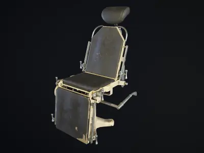 Antique Medical Chair 3D model Low-poly Low-poly 3D model