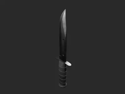 Hunting Knife Low-poly 3D model 6