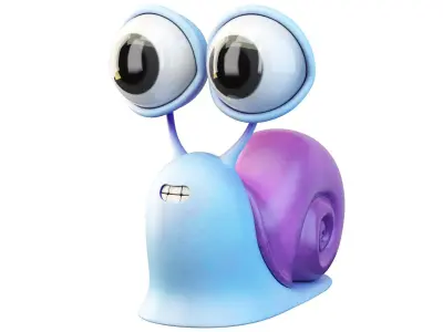 Cartoon Snail Character 3D model