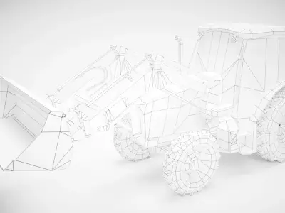 Generic lowpoly tractor Low-poly 3D model
