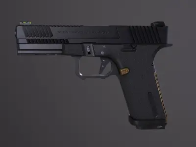 SAI BLU Pistol Low-poly 3D model