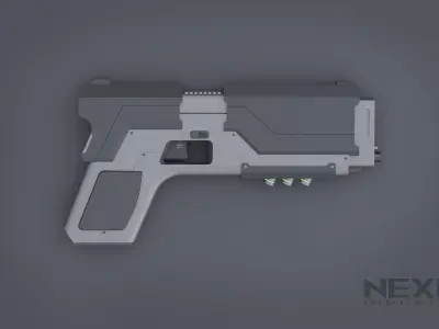 Low Poly Pistol Game Ready Low-poly 3D model