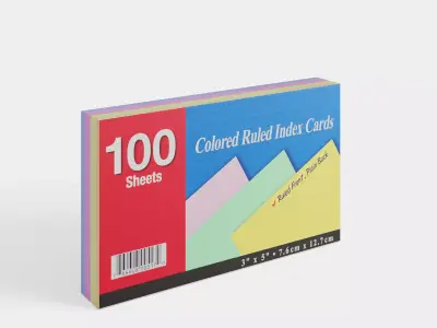 paper products Index Cards Low-poly 3D model