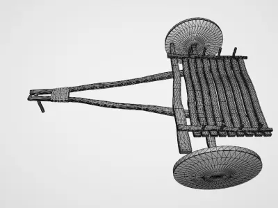 Cart for livestock animals Low-poly 3D model