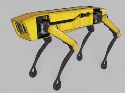 Realistic Quadruped Robot Dog Low-poly 3D model