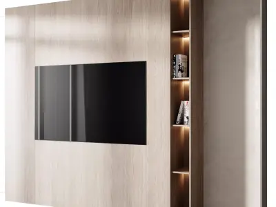 tv wall set 13 Free 3D model