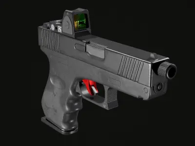 Glock Custom PBR Game Ready Low-poly 3D model