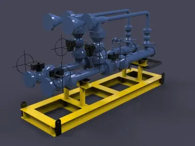 Pig launcher skid Free 3D model