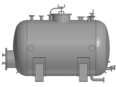 Industrial horizontal storage tank V10m3 3D model