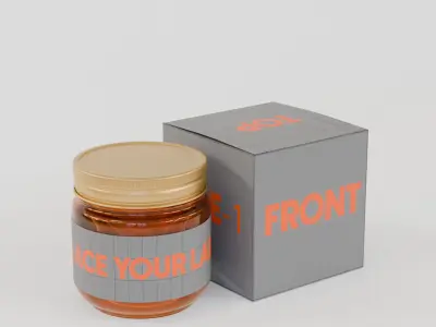 Customizable Jar and Packaging Box 3D Model  3D model