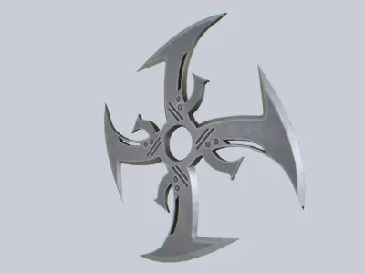 Shuriken Low-poly 3D model 4