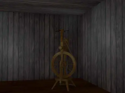 spinning wheel Low-poly 3D model
