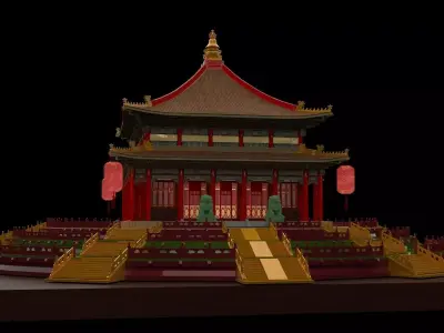 Chinese ancient  house   3D model shop