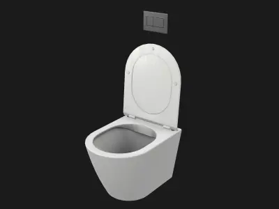 Wall Hung Toilet Game Ready PBR Low-poly 3D model