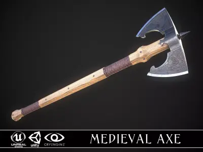 Medieval Axe 05 Low-poly 3D model